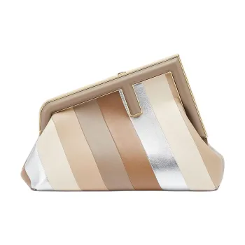 FENDI Fendi First Leather One Shoulder Crossbody Clutches Small Size Women's Multicolor