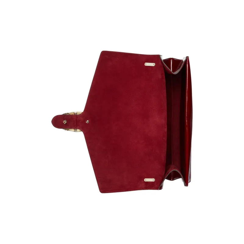 GUCCI Dionysus Patent Leather Crossbody Bag Shoulder Bag Large Size Women's Red-6