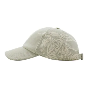 Burberry Cotton Baseball Caps Unisex Gray Green