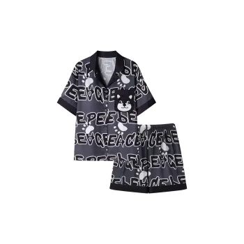 Qiao Ni Tong Pajama Set Women's Gray