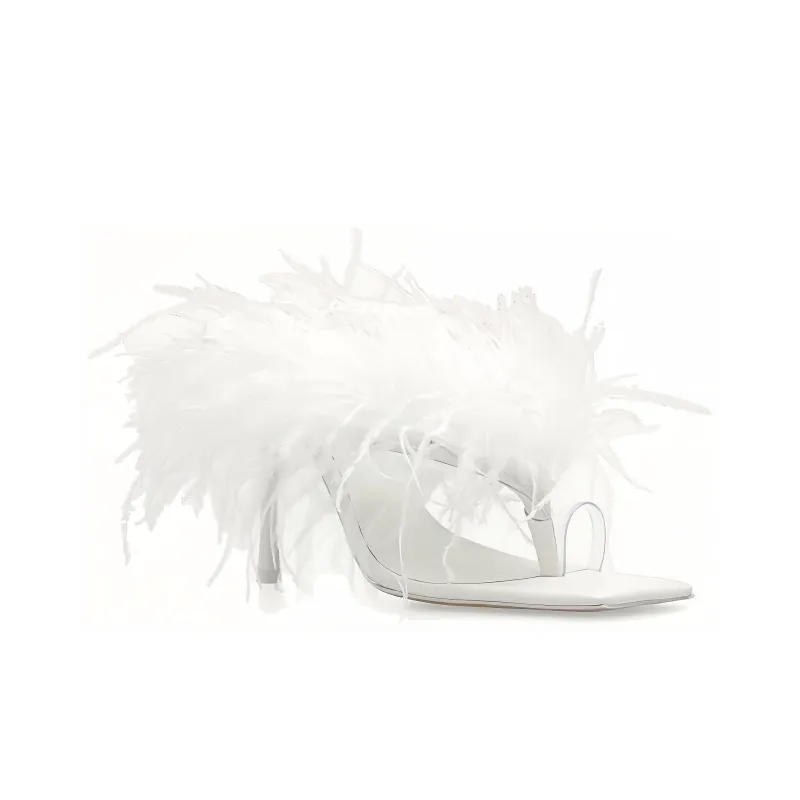 Cult Gaia Feather-detail 115mm Pumps-3