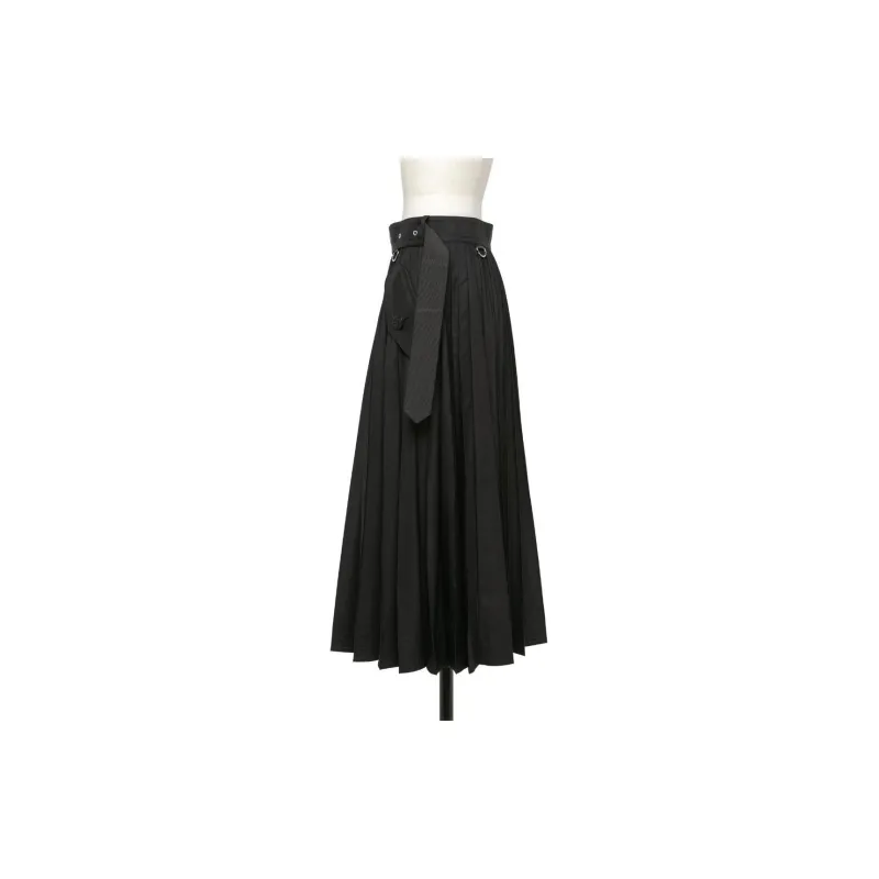 Sacai Belted Pleated Midi Skirt-2