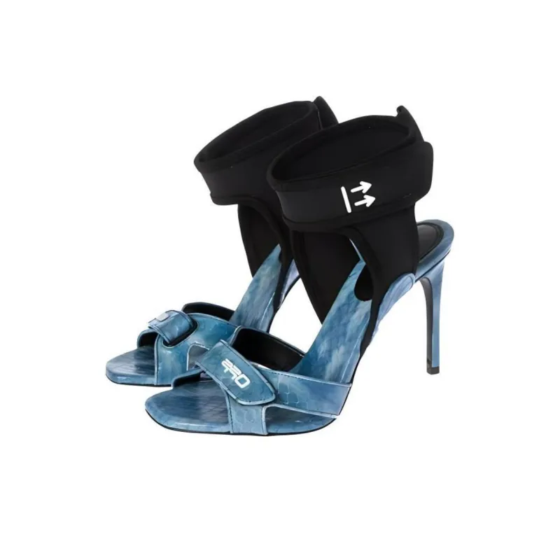 OFF-WHITE Strap Sandals 11cm Women's Blue Black-1