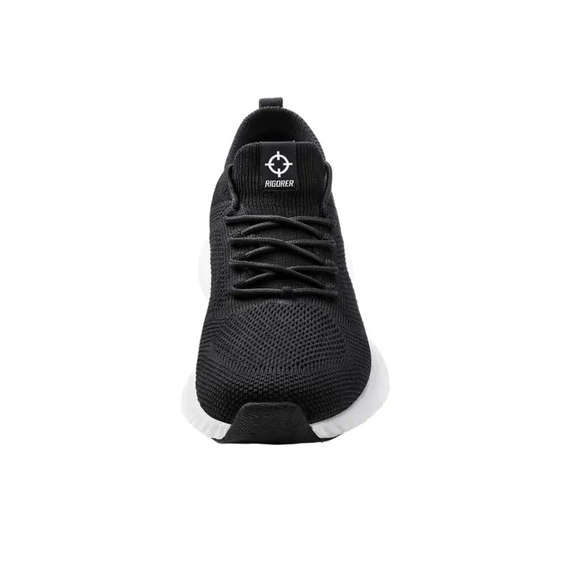 RIGORER Cushioning Anti Slip Wear Resistant Breathability Low Top Casual Running Shoes Unisex Black-2