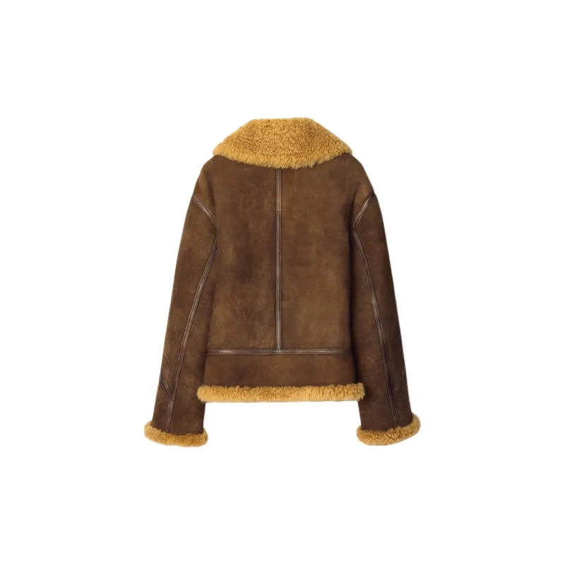Burberry Shearling trim Leather Jacket-1