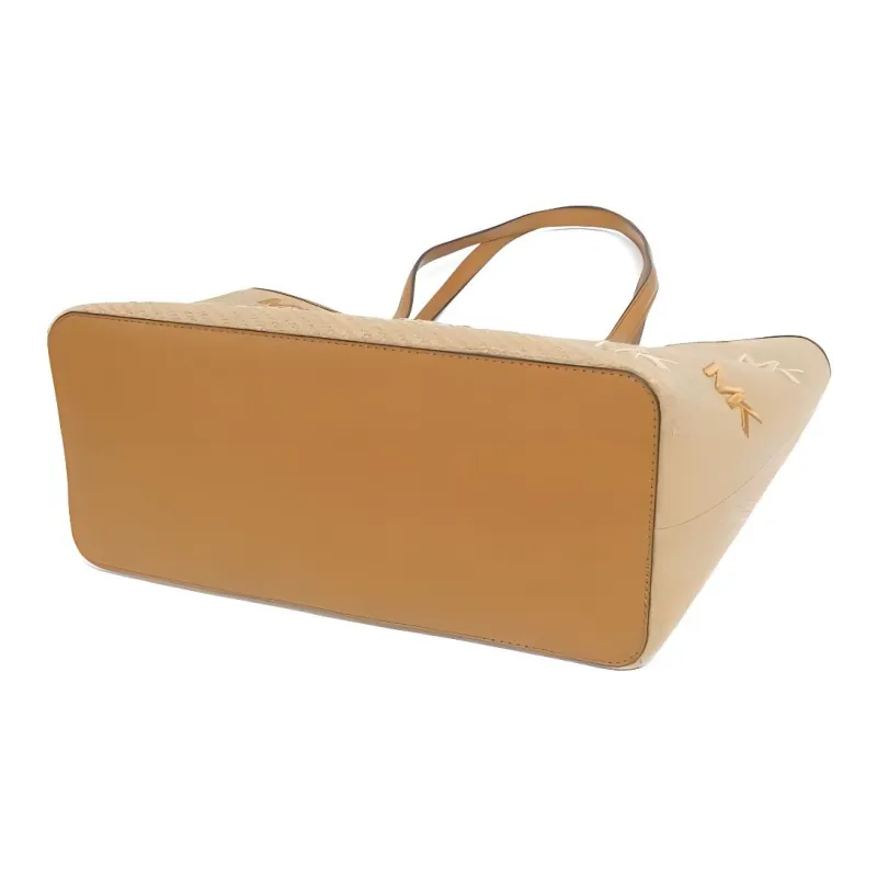 MICHAEL KORS Carter Fabric Tote Bag, Shoulder Bag Women's Straw & Acorn Brown-3