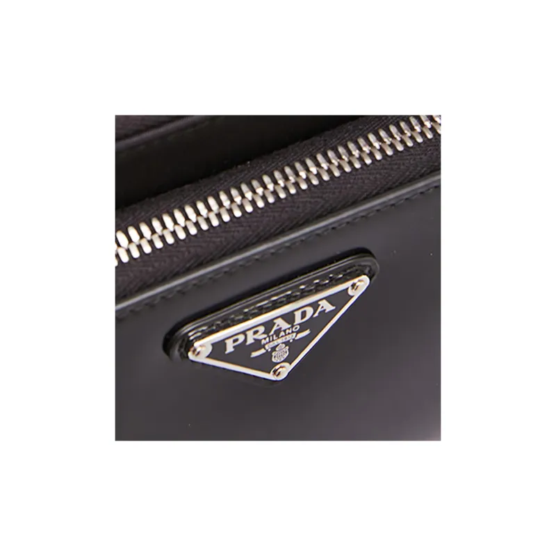 PRADA Nylon And Leather Crossbody Bag Shoulder Bag Men's Black-4
