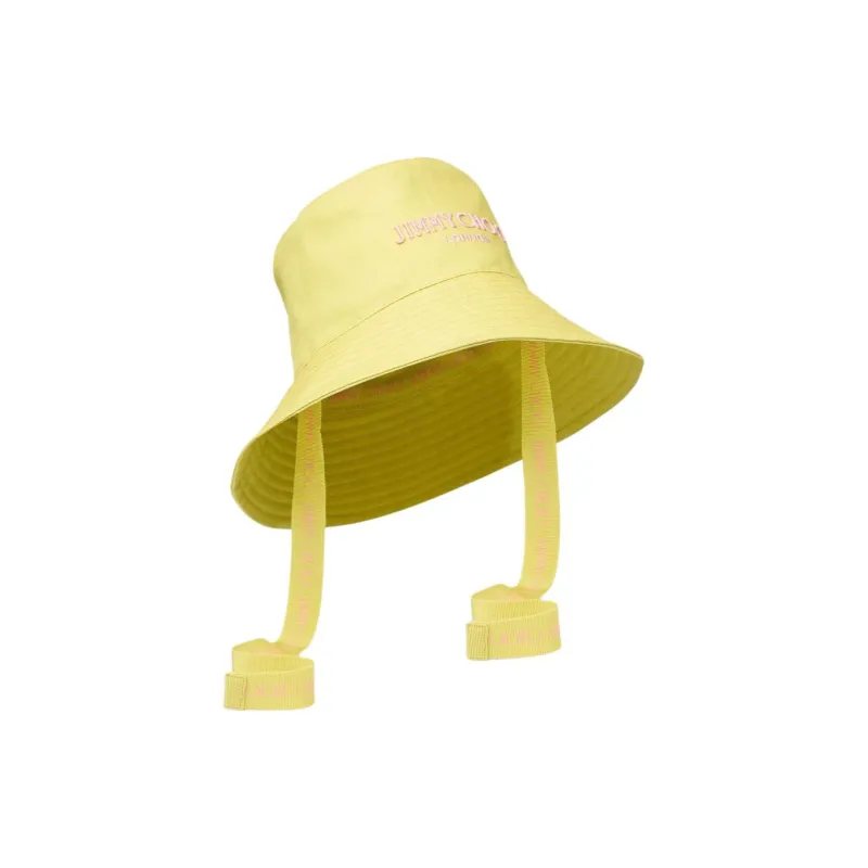 Jimmy Choo Cotton Fabric Bucket Hats Women's Yellow-2