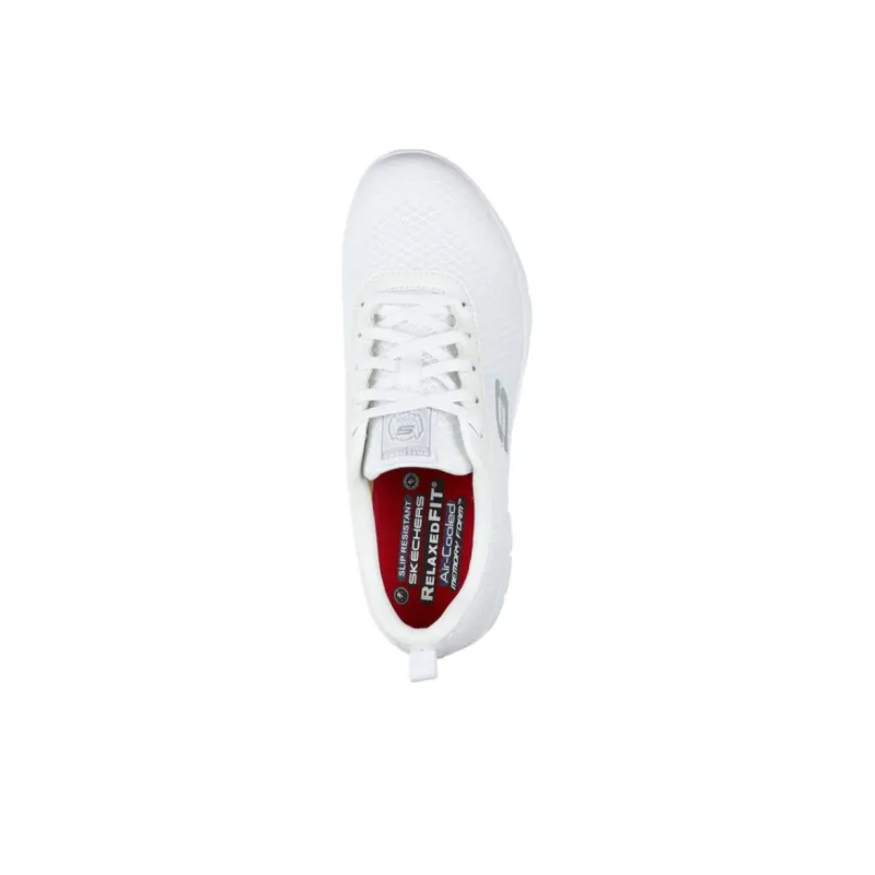 Skechers Work Anti Slip Wear Resistant Low Top Casual Shoes Women's White-3