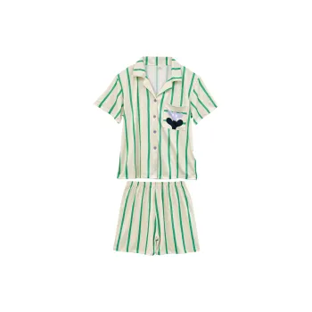 Flowers In Water Pajama Set Women's Green