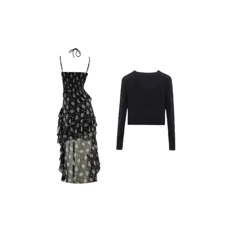 Fashion Skirt Set Women's Classic Black-12