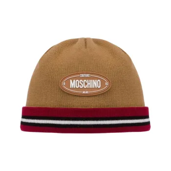 MOSCHINO Logo appliqué Virgin Wool Beanie
