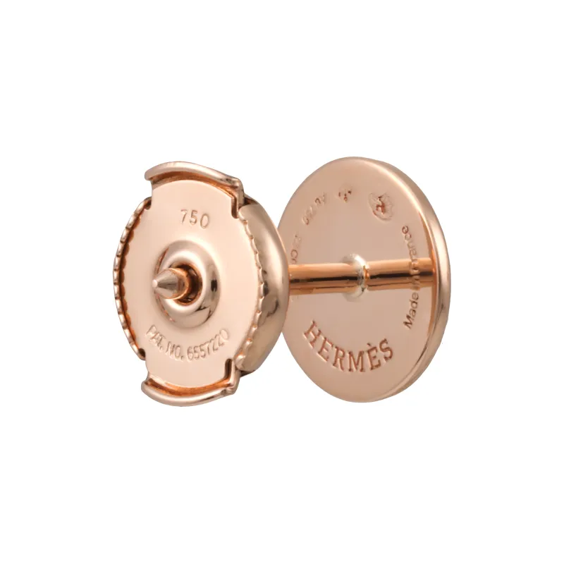 HERMES Ex Libris Stud Earrings Unisex-2