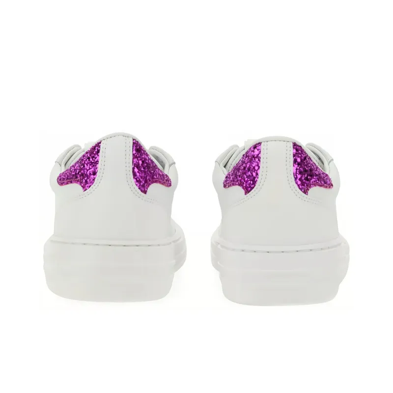 MSGM Contrast Heel-counter Leather Sneakers-3