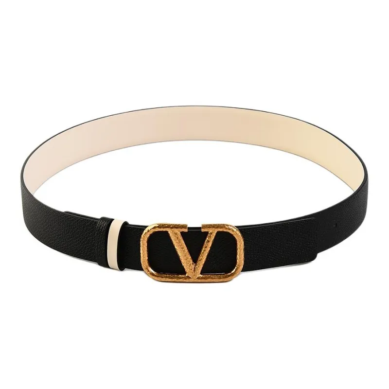 Valentino Calfskin Leather Belts Women's Beige -2