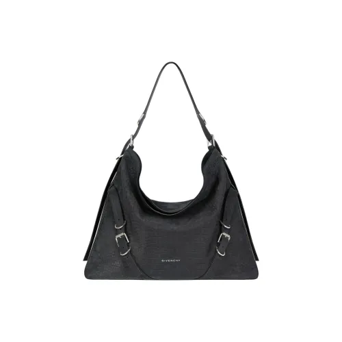 GIVENCHY Voyou Suede Leather Handbag, Shoulder Bag, Crossbody Bag Large Size Men's Black