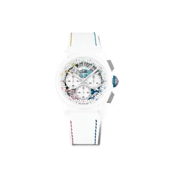 ZENITH DEFY Collection Automatic Mechanical Movement Unisex Watch 44mm White Dial Ceramic Watch Case Rubber Strap