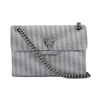 Kurt Geiger London Houndstooth Fabric Shoulder Bag Crossbody Bag Mini Women's Silver