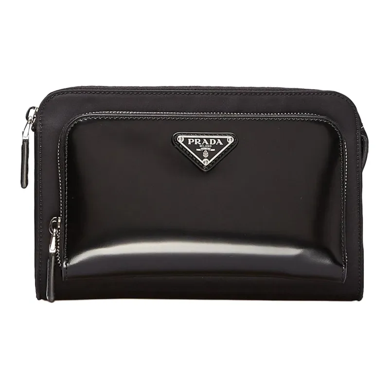 PRADA Nylon And Leather Crossbody Bag Shoulder Bag Men's Black-0