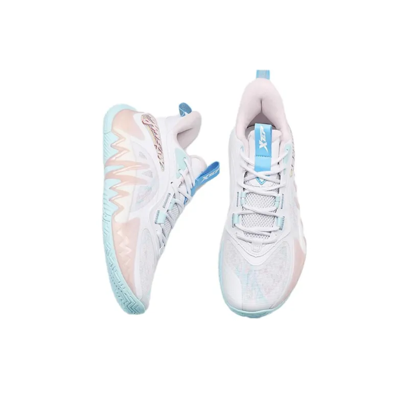 XTEP Reverse 2nd Generation Cushioning Low Top Basketball Shoes Men's Pink Blue-3