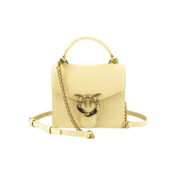 PINKO SIMPLY Leather Swallow Bag, Chain Bag, Handbag, Shoulder Bag, Crossbody Bag Mini Women's Yellow