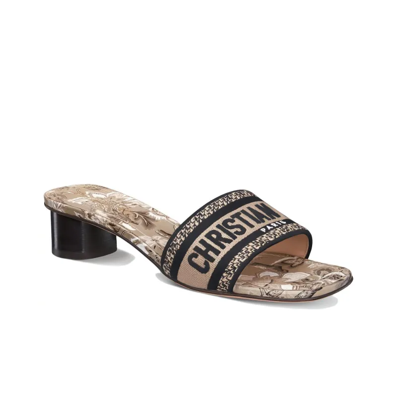 DIOR Dway Rubber Sole Slide Slippers Women's Beige-2