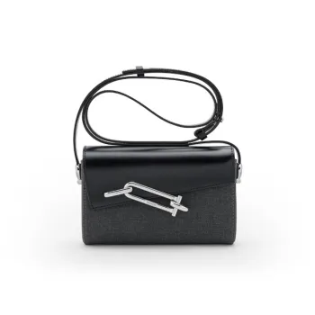 TAD FAB Business Suit Fabric Cow Leather Crossbody Bag Medium Size Unisex Multicolor