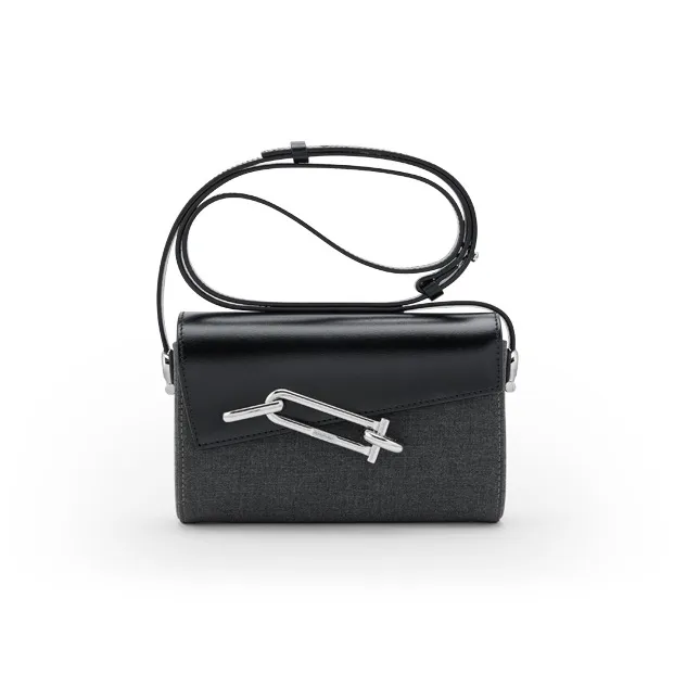 TAD FAB Business Suit Fabric Cow Leather Crossbody Bag Medium Size Unisex Multicolor-0