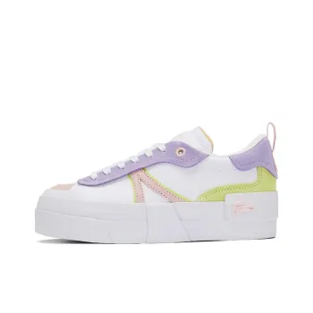 LACOSTE Low Top Skateboard Shoes Women's White Purple