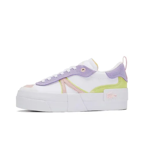 LACOSTE Low Top Skateboard Shoes Women's White Purple