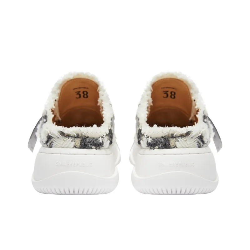 SMILEREPUBLIC Slip Resistant Height Increasing Low Top Canvas Shoes Unisex Black White-4