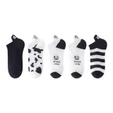5 Pack, Thick Stripes+Cow *2+Cow Block+Black