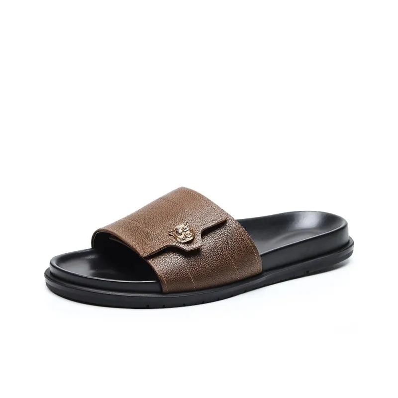 Brounvanm Rubber Sole Slip-Resistant Abrasion-Resistant Slide Slippers Men's-6