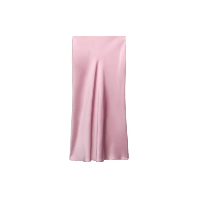ZARA Trf Casual Long Skirts Women's Medium Pink-1