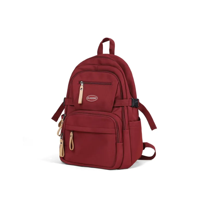 Kevin Cohen Fabric Backpack Unisex Burgundy-1