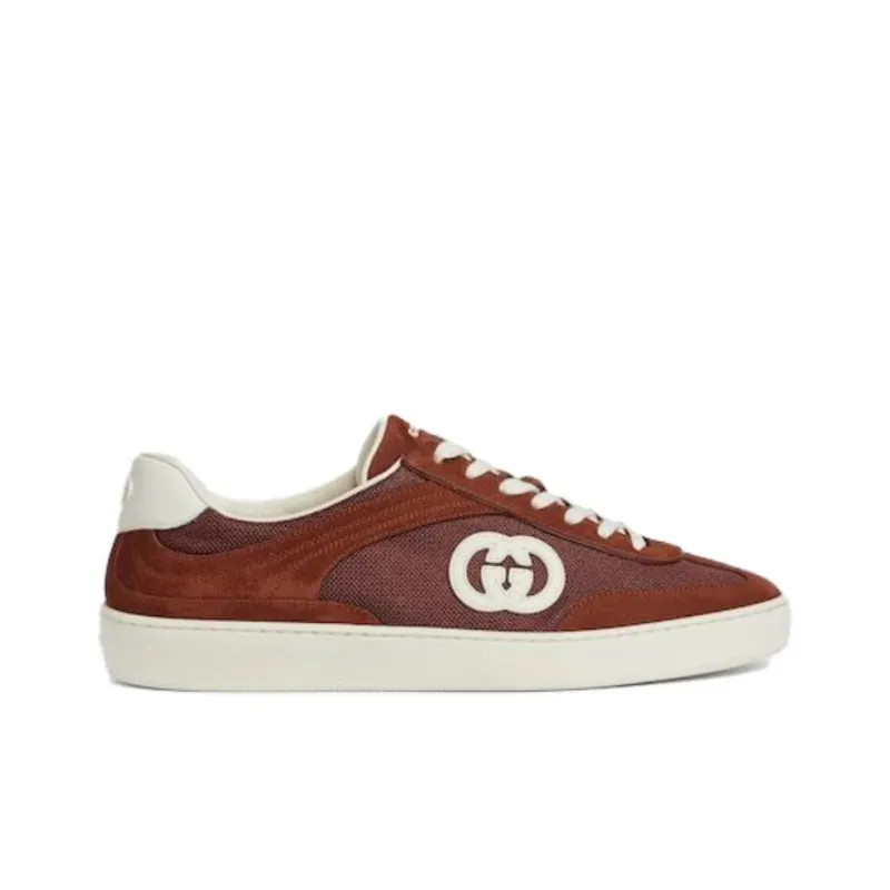 GUCCI Interlocking Low Top Skateboard Shoes Men's Red-1