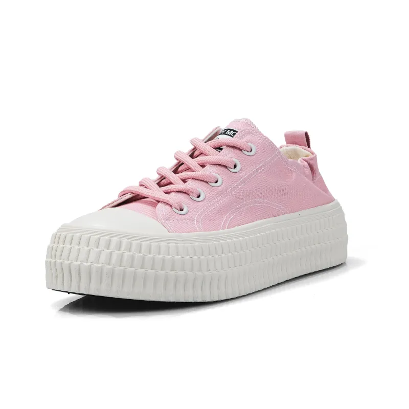 B10CROWN Slip Resistant Breathable Low Top Canvas Shoes Women's Pink-2