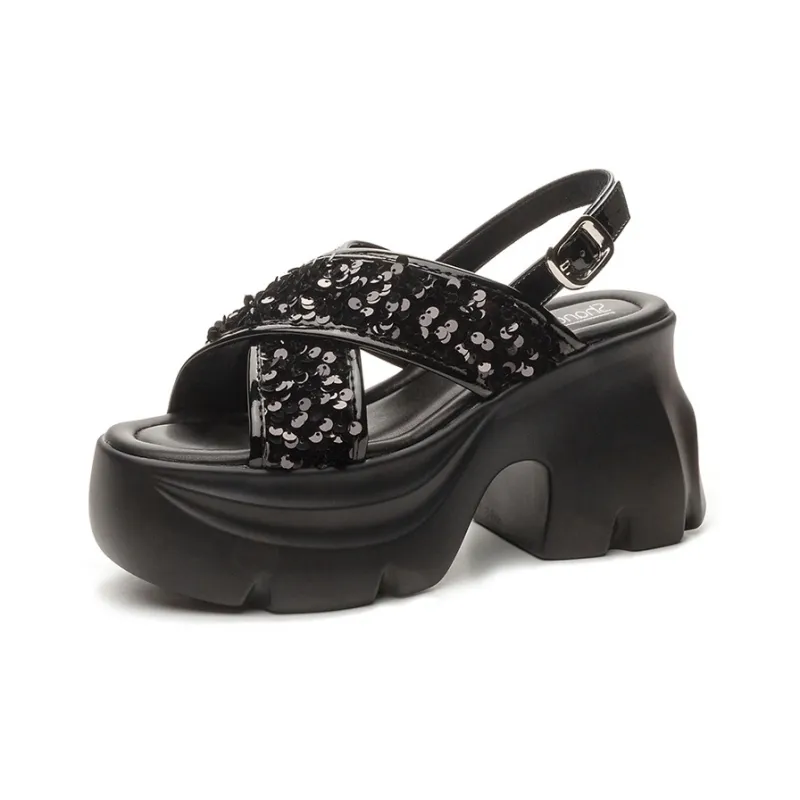 Shangjinni One Strap Sandals 8cm Women's-5