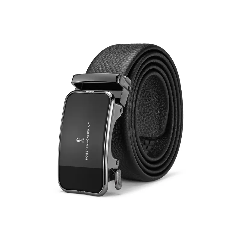 ROBERTA DI CAMERINO Top Grain Cow Leather Belts Men's Black 3.5cm-0