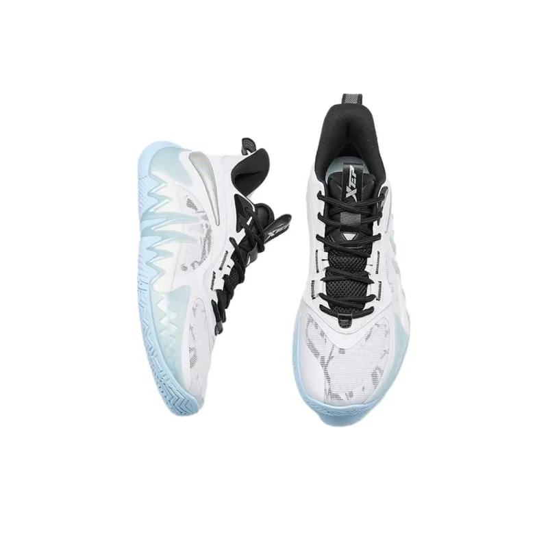 XTEP Reverse 2nd Generation Cushioning Low Top Basketball Shoes Men's White Black-3