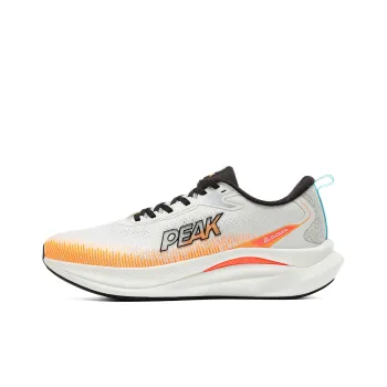 PEAK Cushioned Wear Resistant Lightweight Slip Resistant Running Shoes Men's Super Light White Orange