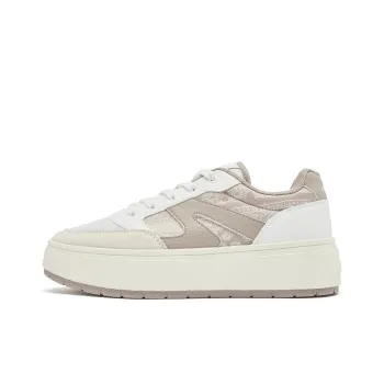 QIAODAN Moon White 1.0 Skateboard Shoes Women's Low Top Ivory Smoke Gray