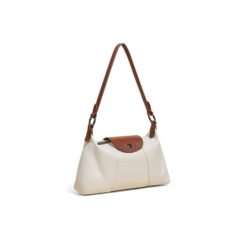 COMELY Sheepskin Patchwork Leather Shoulder Bag, Handbag, Shoulder Bag Women's Silver/White-8