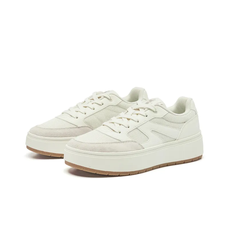 QIAODAN Moon White 1.0 Skateboard Shoes Women's Low Top Ivory-2