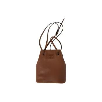MIU MIU Leather Shoulder Bag, Crossbody Bag Mini Unisex Brown