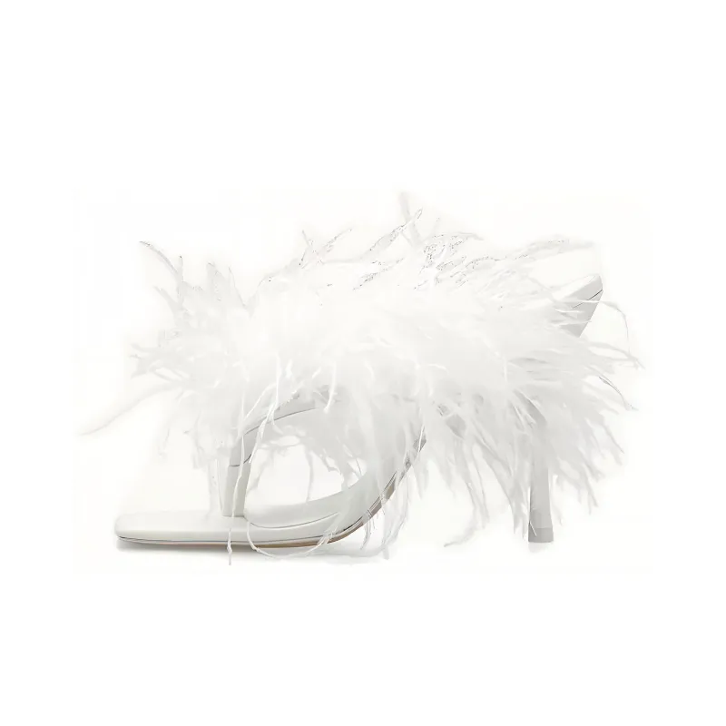 Cult Gaia Feather-detail 115mm Pumps-0