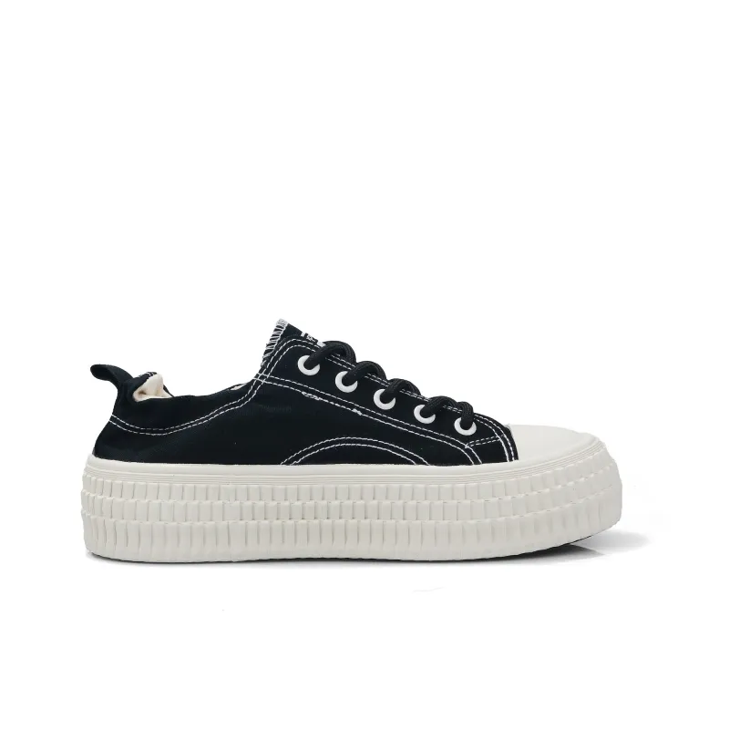 B10CROWN Slip Resistant Breathable Lightweight Low Top Canvas Shoes Women's Black-1