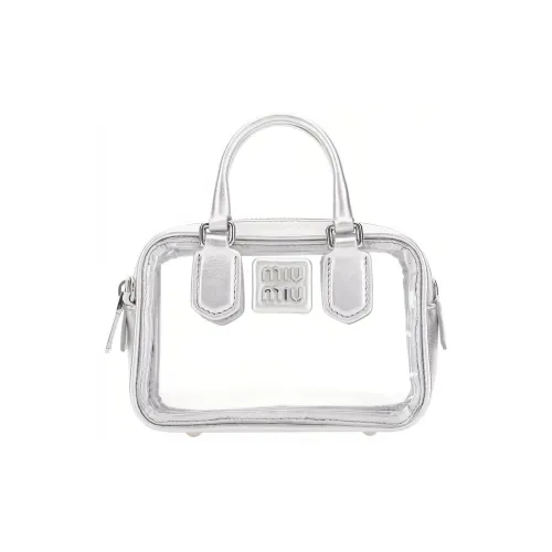 MIU MIU Leather Detail Shoulder Bag Crossbody Bag Handbag Mini Women's ensemble White