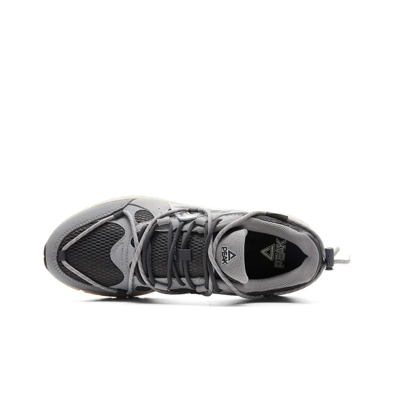 PEAK OG 7000 Cushioning Slip Resistant Abrasion Resistant Breathable Low Top Running Shoes Men's Silver Gray Dark Gray-3