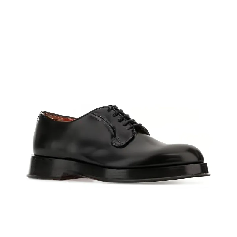 Santoni Block Heel Lace Up Derby Shoes-2